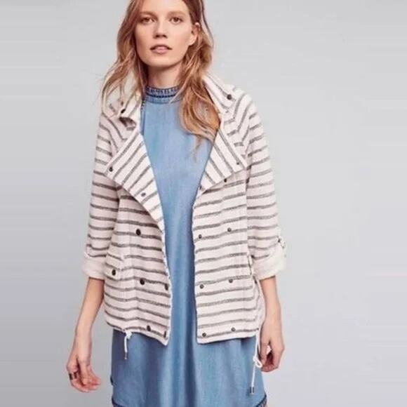 Anthropologie Jackets & Blazers - Anthropologie Dolan Striped Double Breasted Jacket Size S Small